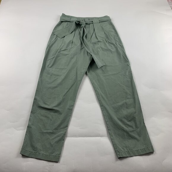 Rebecca Taylor La Vie Sage Cotton Twill Belted High Rise Trouser Pant 28 - Picture 2 of 8